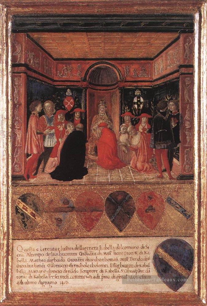 Le pape Pie II nomme le cardinal son neveu siennois Francesco di Giorgio Peintures à l'huile